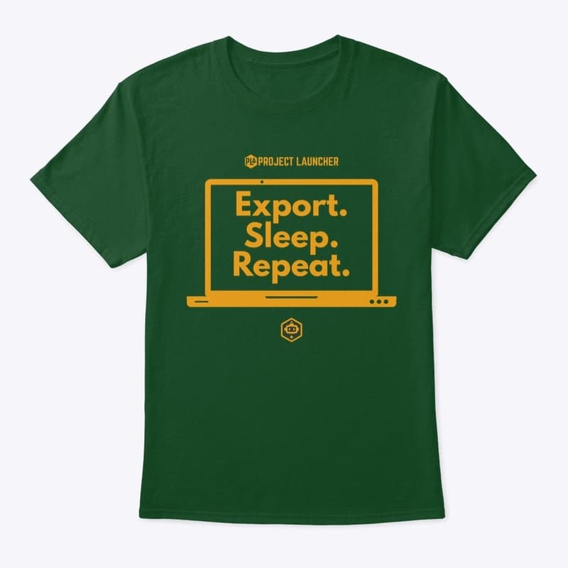 Export. Sleep. Repeat. t-shirt mockup